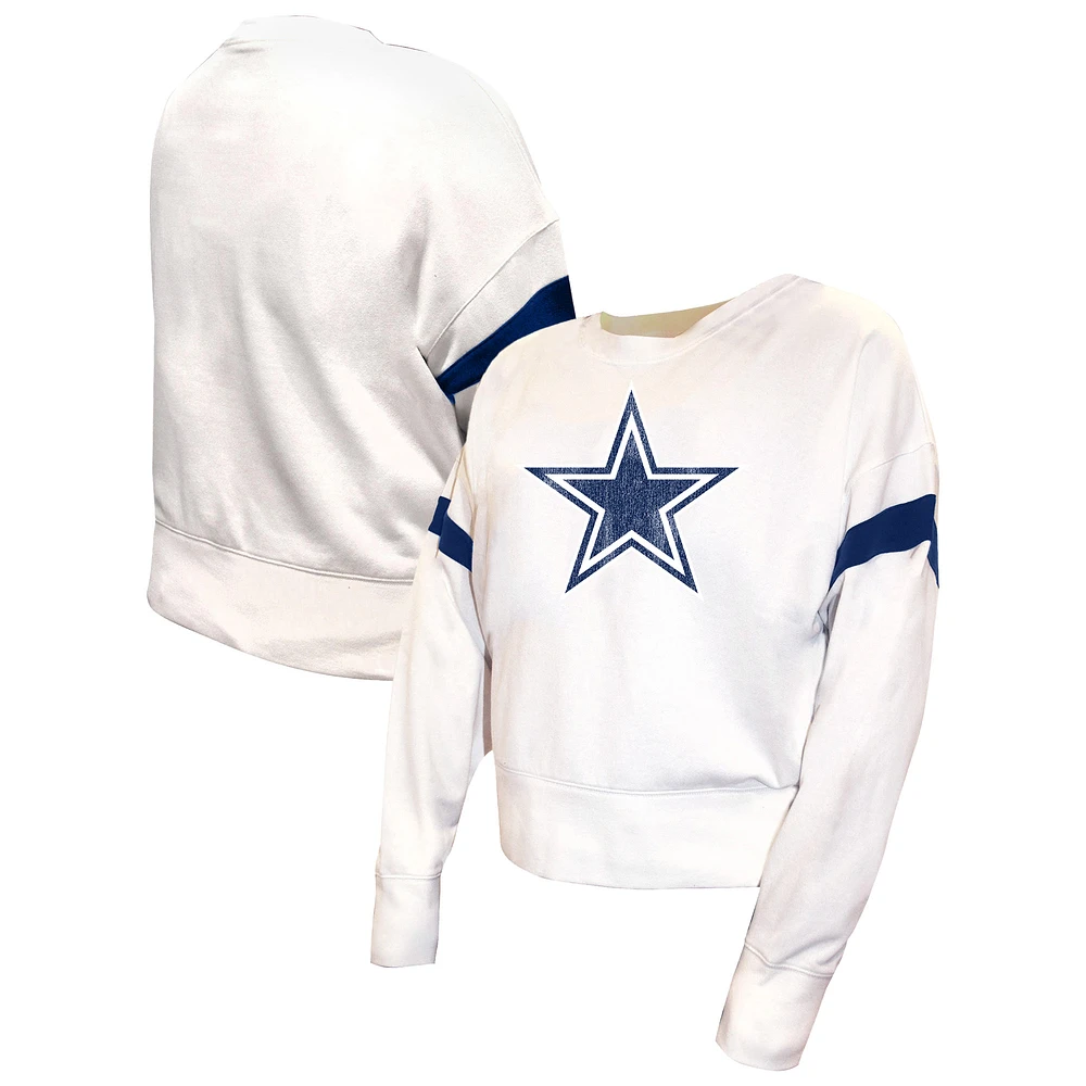 Women's Fanatics  White Dallas Cowboys Plus Fleece Pullover Sweatshirt