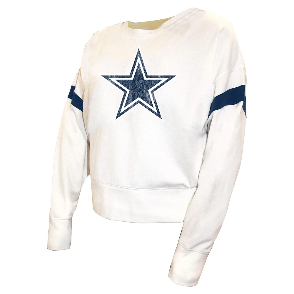 Women's Fanatics  White Dallas Cowboys Plus Fleece Pullover Sweatshirt