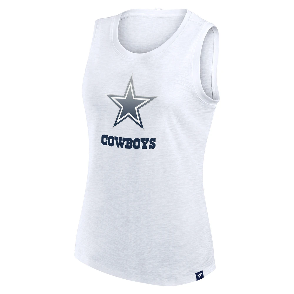 Women's Fanatics  White Dallas Cowboys Slub Tank Top