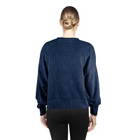 Sweat-shirt à enfiler bleu marine Dallas Cowboys Throwback Distressed Boxy pour femme de New Era