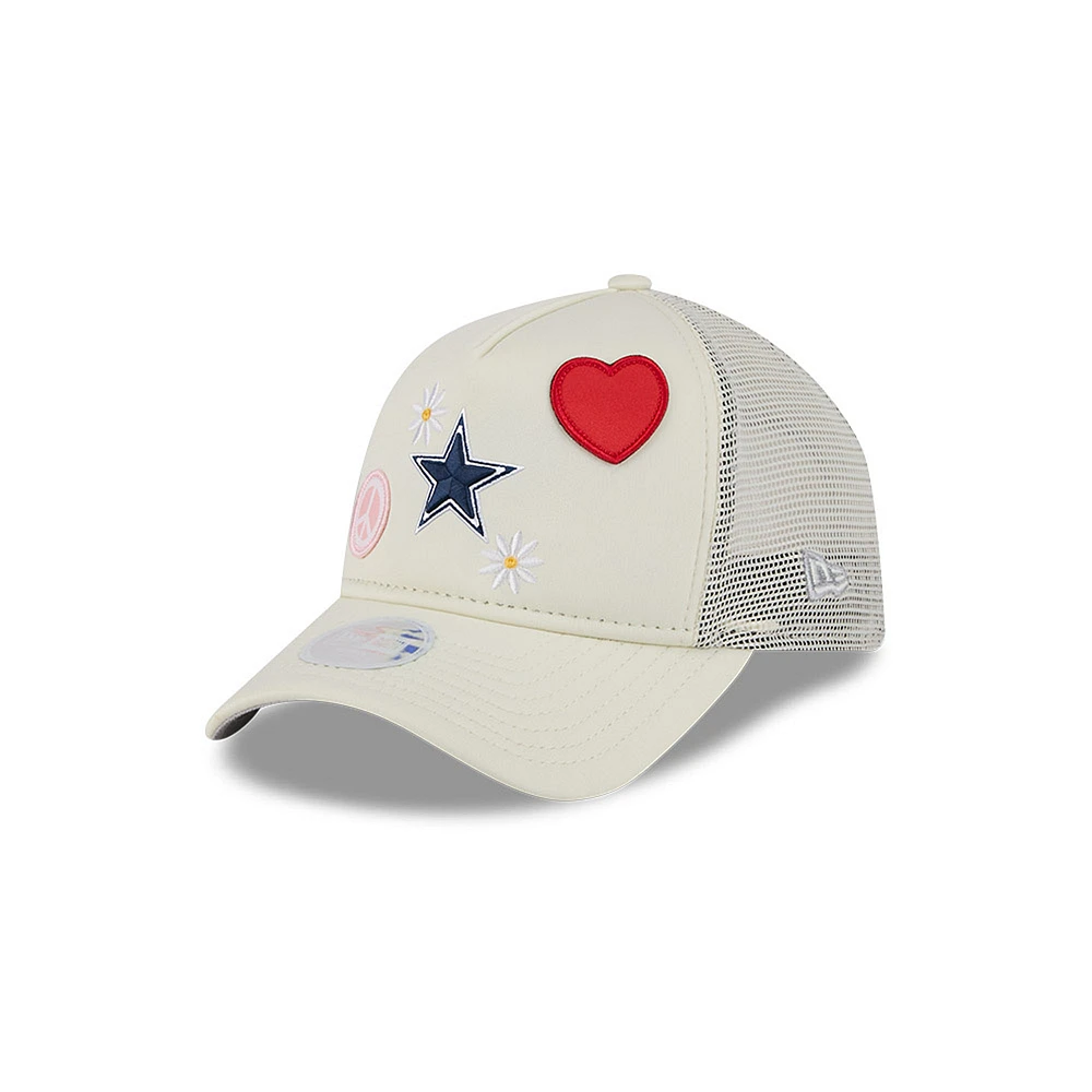 Women's New Era  Stone Dallas Cowboys All Love 9FORTY Adjustable Trucker Hat