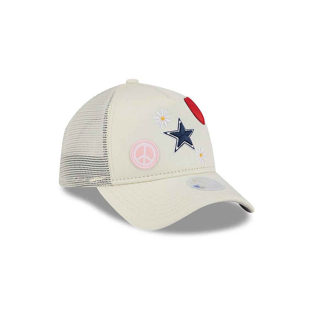 Women's New Era  Stone Dallas Cowboys All Love 9FORTY Adjustable Trucker Hat