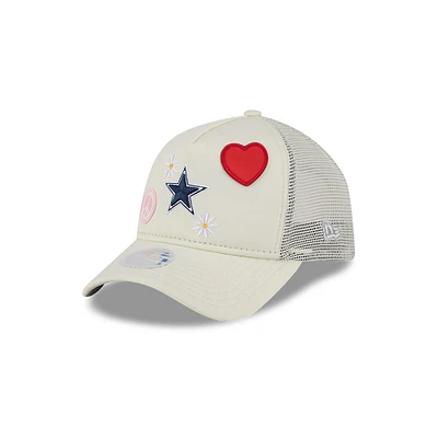 Women's New Era  Stone Dallas Cowboys All Love 9FORTY Adjustable Trucker Hat