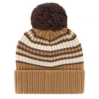 Women's '47 Brown Dallas Cowboys Espresso Cuffed Knit Hat with Pom