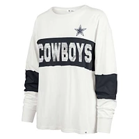 Women's '47 Cream Dallas Cowboys Clubhouse Pride Taylor Long Sleeve T-Shirt