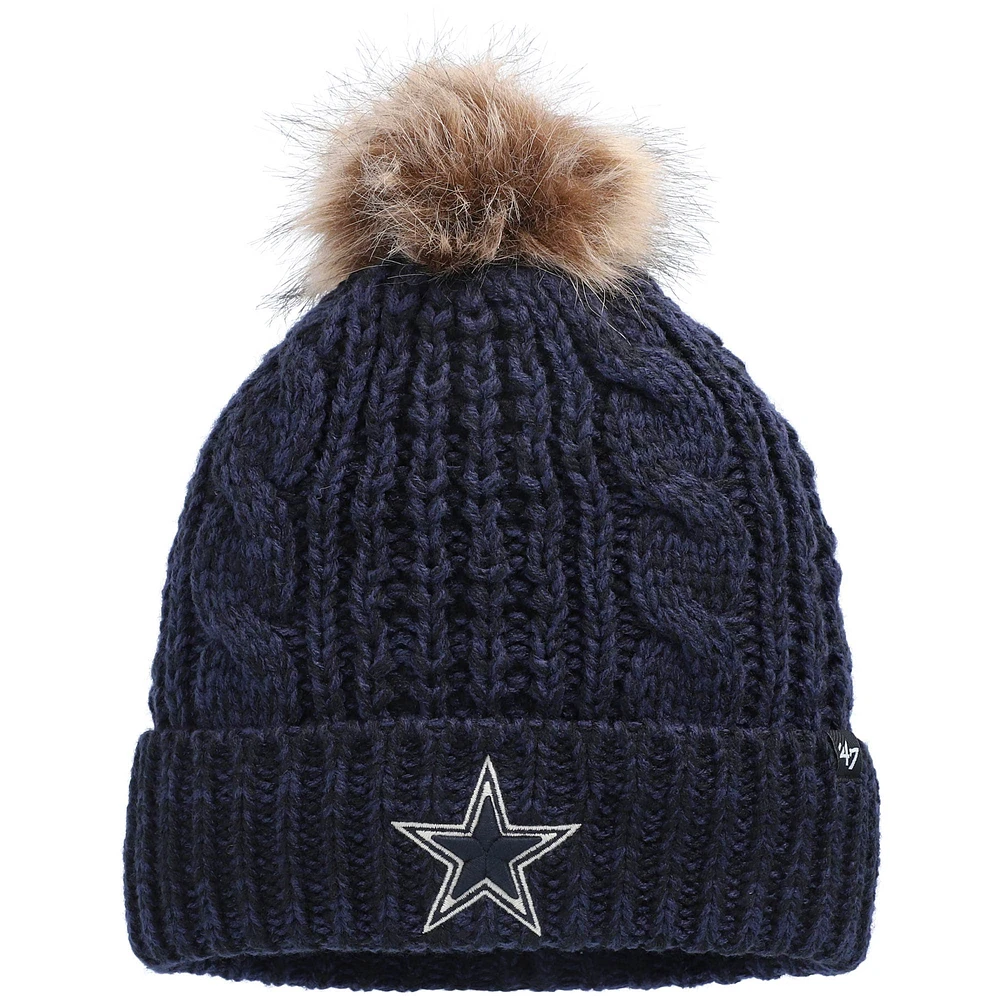 Bonnet tricoté à revers Meeko '47 bleu marine pour femme des Dallas Cowboys