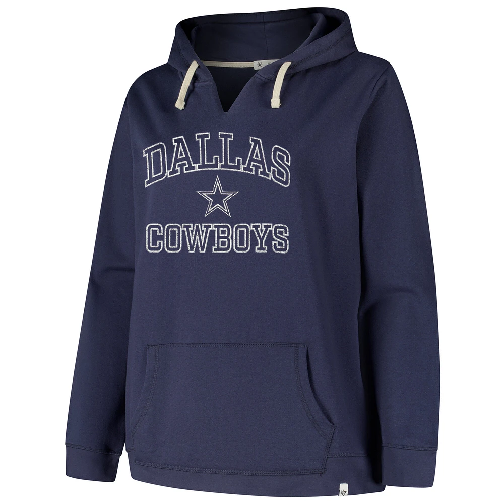 Women's '47  Navy Dallas Cowboys Plus Clarity Kennedy Pullover Hoodie