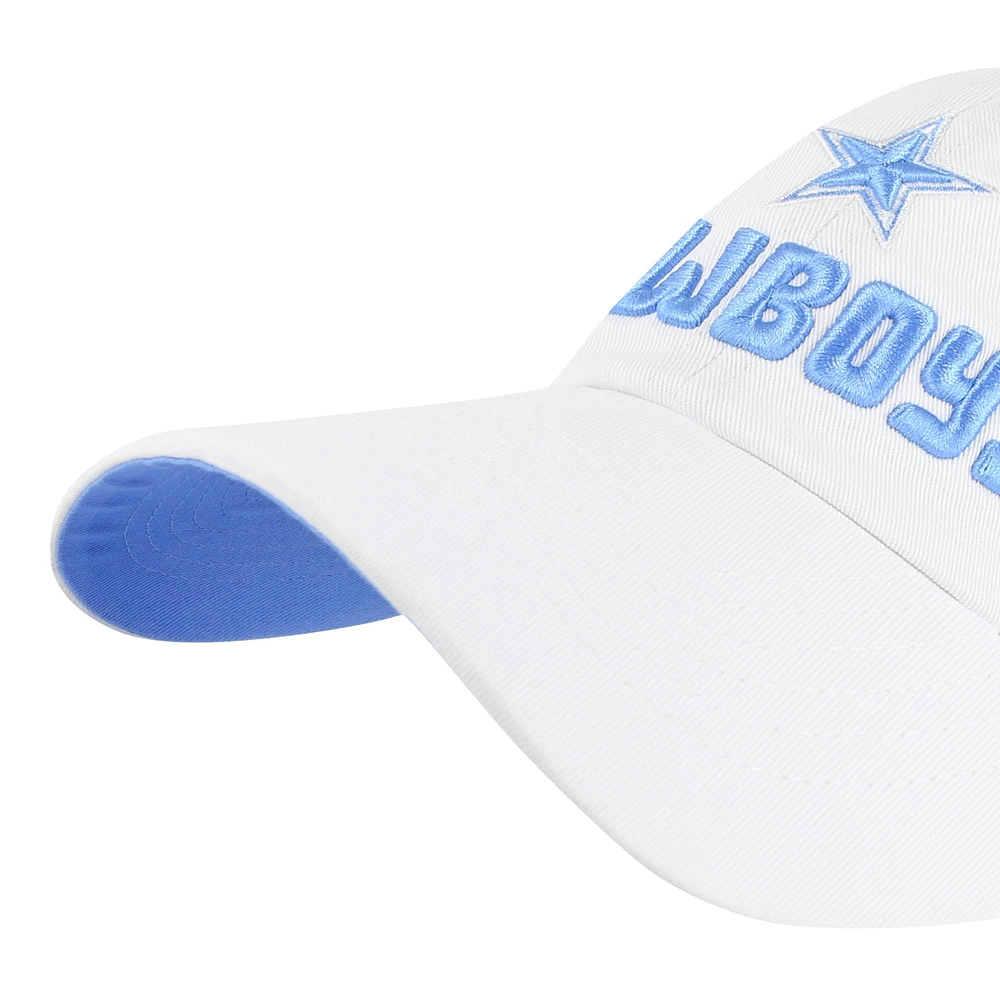 Women's '47  White Dallas Cowboys Luminace Clean Up Adjustable Hat