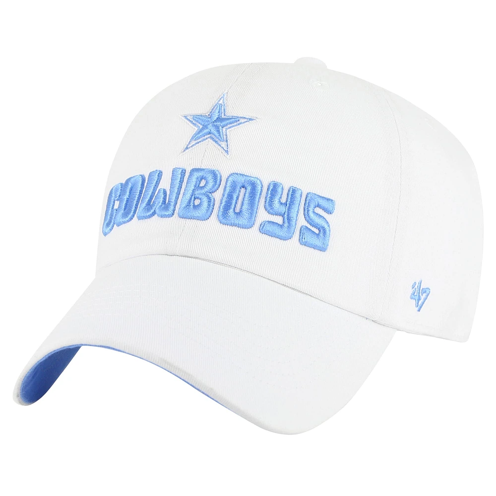 Chapeau réglable '47 blanc Dallas Cowboys Luminace Clean Up pour femmes