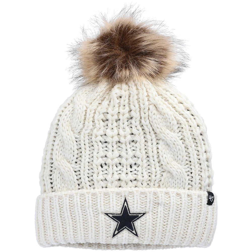 Women's '47 White Dallas Cowboys Meeko Cuffed Knit Hat with Pom