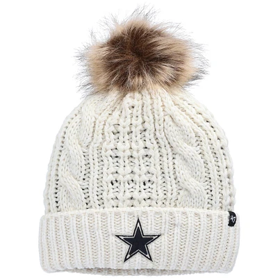 Women's '47 White Dallas Cowboys Meeko Cuffed Knit Hat with Pom