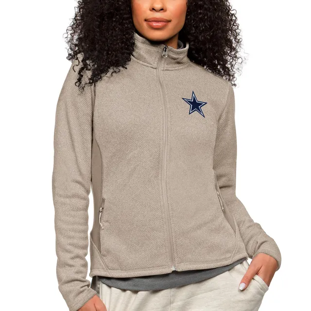 Dallas Cowboys Antigua Course Full-Zip Jacket - Oatmeal