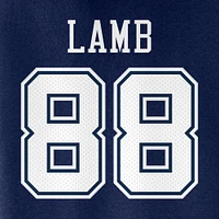 Sweat à capuche col en V pour femme CeeDee Lamb bleu marine Dallas Cowboys Player Icon Name & Number