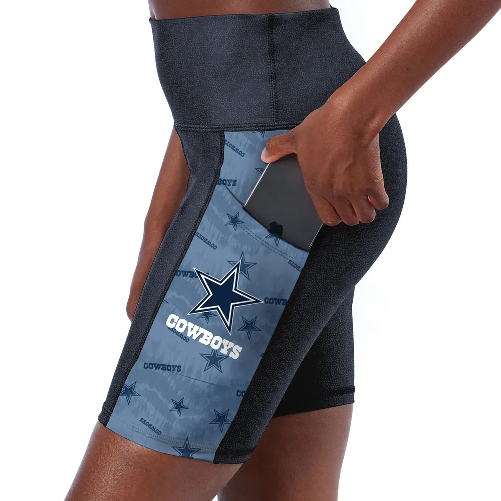 Women's Dallas Cowboys Certo Navy High Waist Logo Two-Pocket Leggings