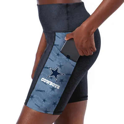 Dallas Cowboys Certo Women's High Waist Two-Pocket Biker Shorts - Navy