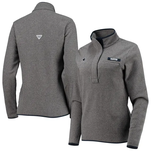 Women's Antigua Heathered Gray Dallas Cowboys Fortune Half-Zip Pullover  Jacket