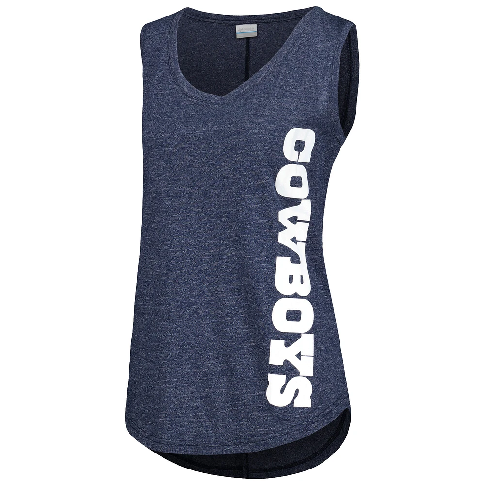 Women's Columbia Navy Dallas Cowboys Cades Cape Omni-Wick Tri-Blend Tank Top