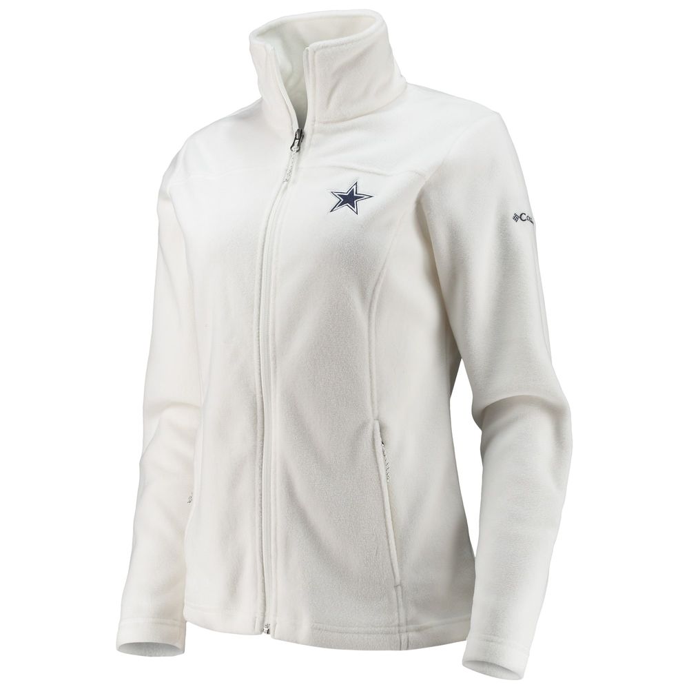 Women's Columbia White Dallas Cowboys Give and Go Fleece Full-Zip Jacket