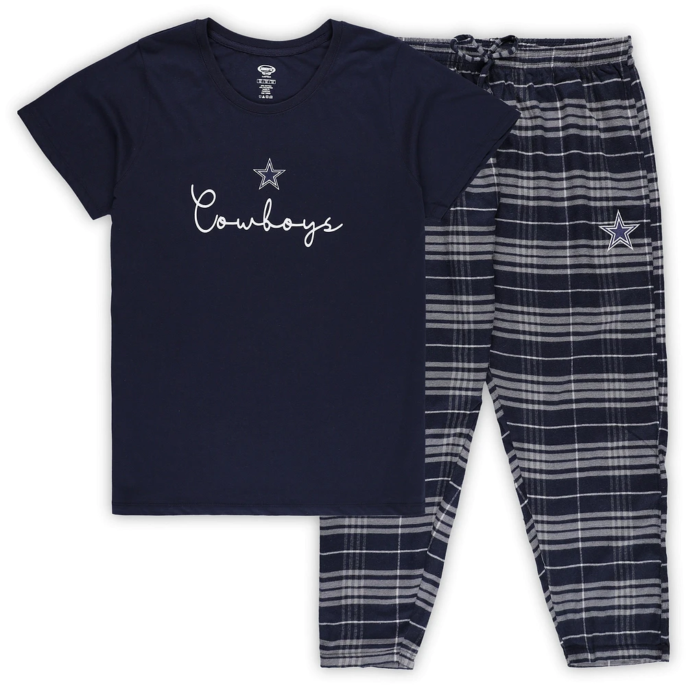 Women's Concepts Sport Dallas Cowboys Plus Script T-Shirt & Pants Sleep Set