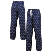 Pantalon de nuit à imprimé sur l'ensemble Dallas Cowboys Gauge Concepts Sport pour femme, bleu marine