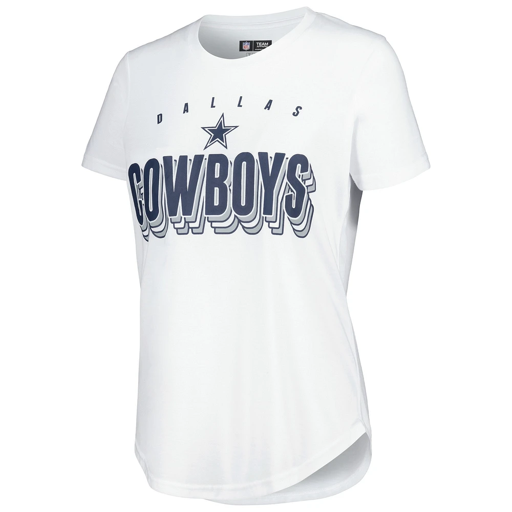 Women's Concepts Sport White/Charcoal Dallas Cowboys Sonata T-Shirt & Leggings Set