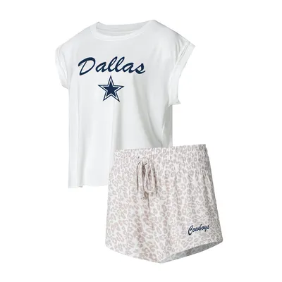 Chicago Bears Concepts Sport Women's Plus Size Downfield T-Shirt & Shorts  Sleep Set - White/Navy