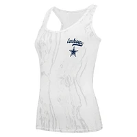 Women's Concepts Sport White Dallas Cowboys Plus Quartz Tank Top & Shorts Set