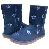 Bottes Cuce bleu marine Dallas Cowboys avec logo intégral pour femmes