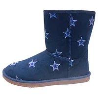 Bottes Cuce bleu marine Dallas Cowboys avec logo intégral pour femmes