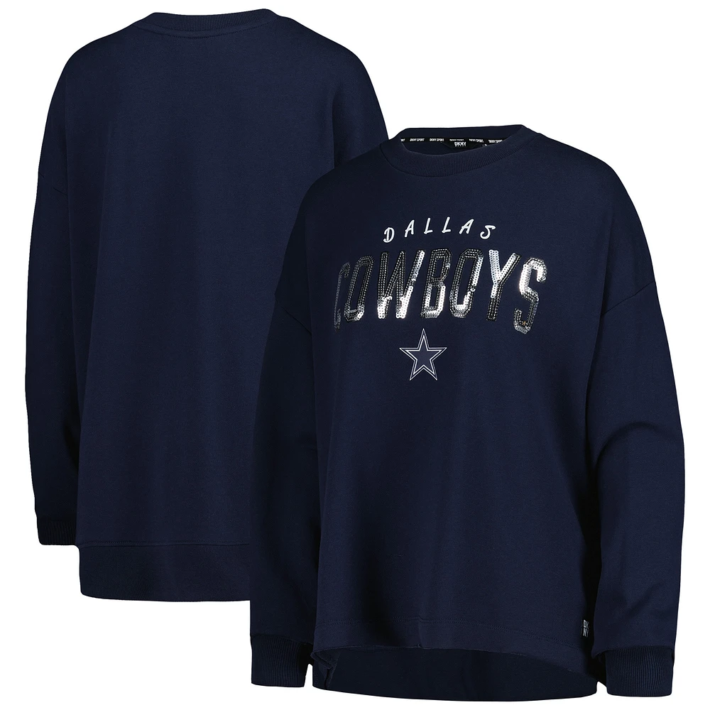 Women's DKNY Sport Navy Dallas Cowboys Penelope Pullover Sweatshirt