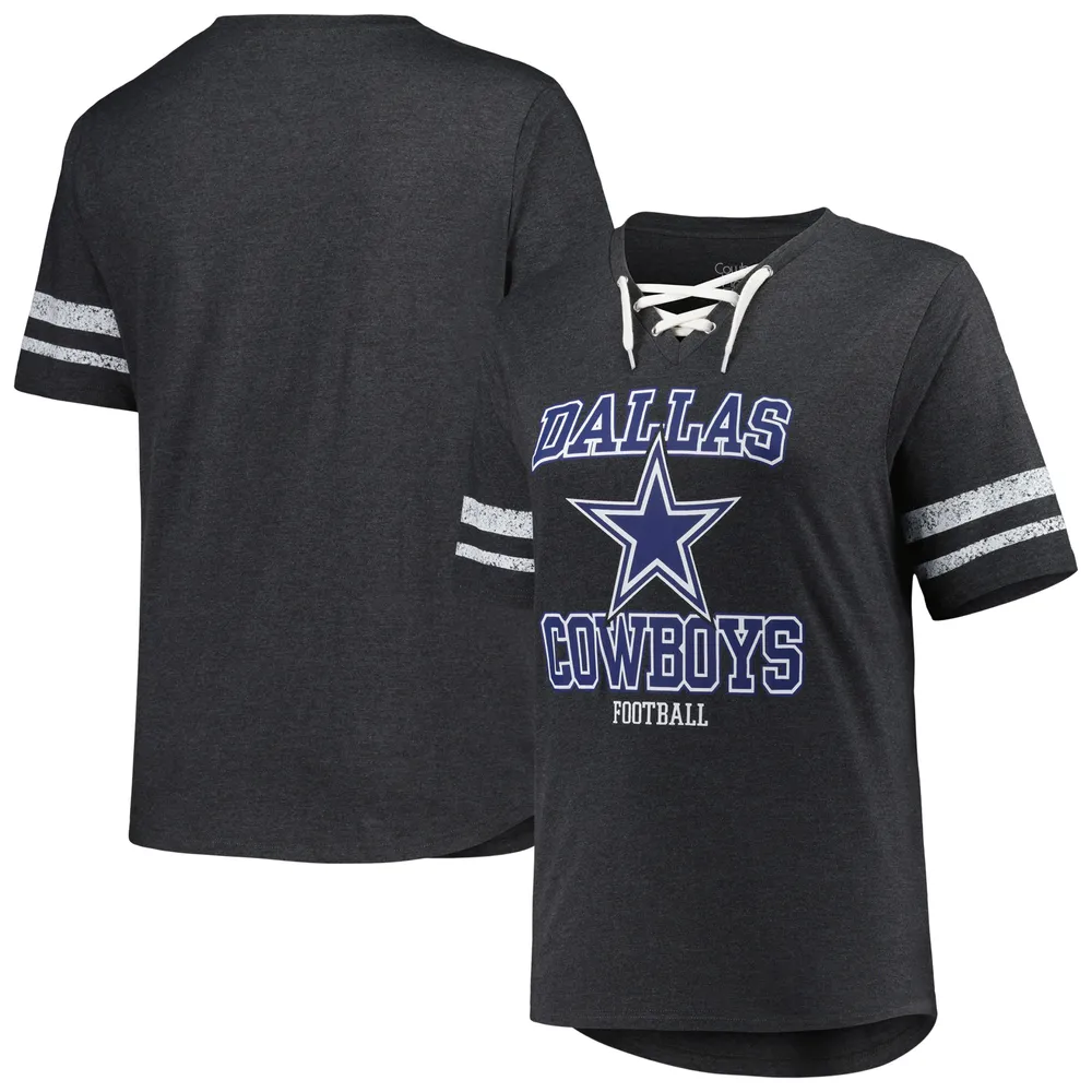 Nfl Dallas Cowboys Women's Heather Short Sleeve Scoop Neck