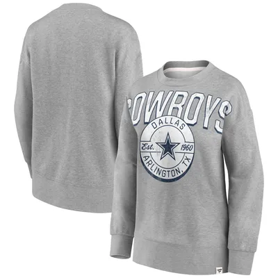 Dallas Cowboys Fanatics Branded Women's Jump Distribution Tri-Blend Pullover Sweatshirt - Heathered Gray