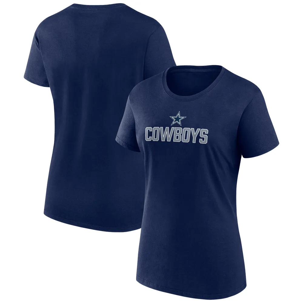 Women's Fanatics Branded Navy/White Dallas Cowboys Ombre Long Sleeve T-Shirt