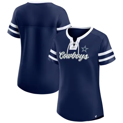 Dallas Cowboys Fanatics Branded Women's Original State Lace-Up T-Shirt - Navy