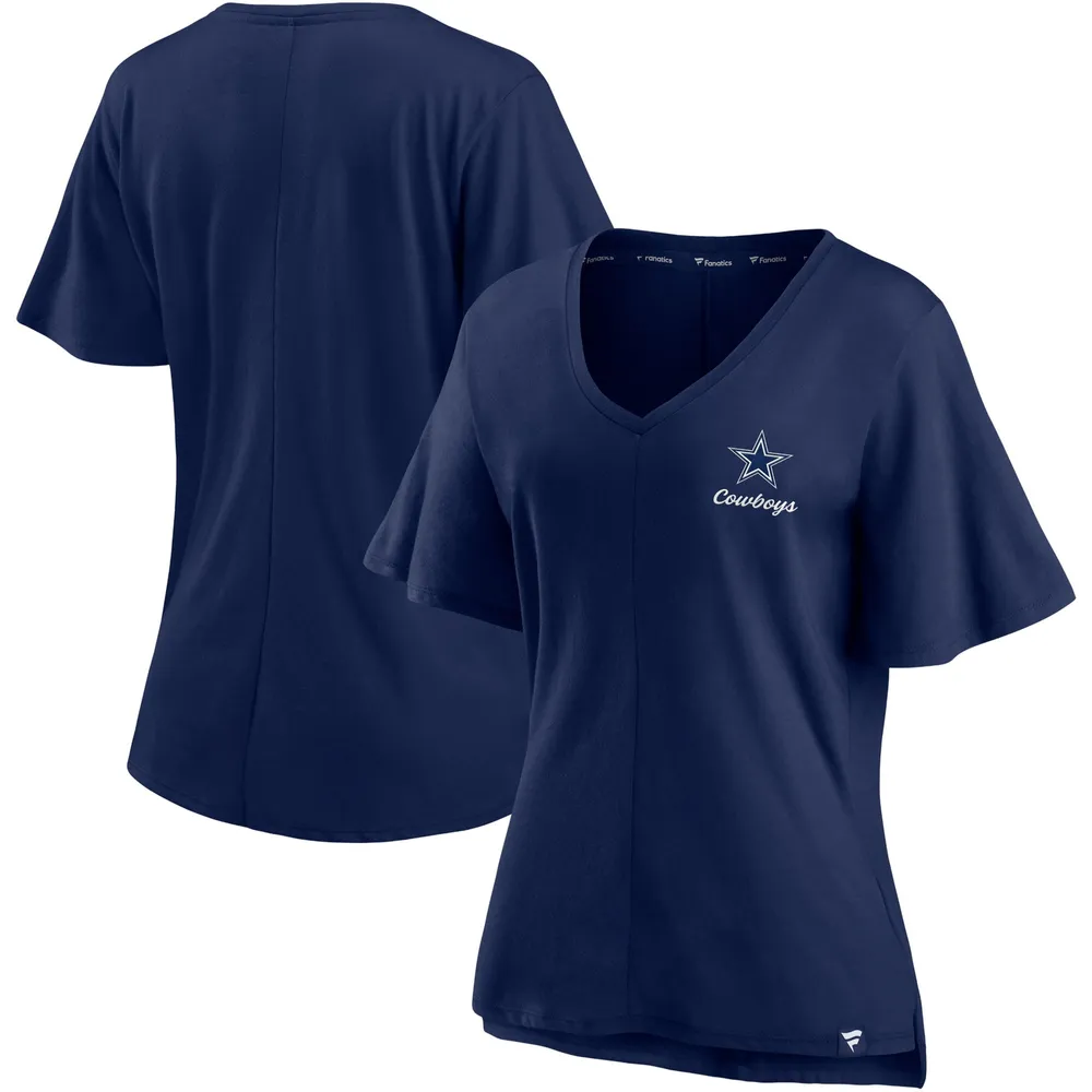 Lids Dallas Cowboys Fanatics Branded Women's Southpaw Flutter V-Neck T-Shirt  - Navy