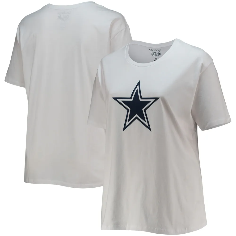 Women's Fanatics Branded Navy Dallas Cowboys Established Jersey Cropped  V-Neck T-Shirt