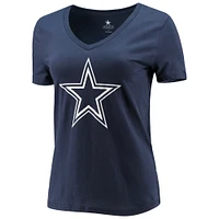 Women's Fanatics CeeDee Lamb Navy Dallas Cowboys Player Icon Name & Number V-Neck T-Shirt