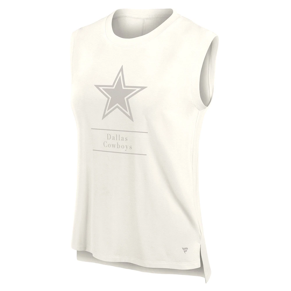 Women's Fanatics Cream Dallas Cowboys Studio Embrace Tank Top