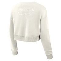 Sweat-shirt court Fanatics pour femme Dallas Cowboys Studio Tri-Blend Cream