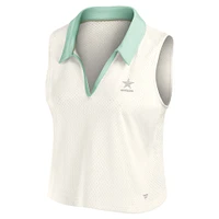 Women's Fanatics Cream Dallas Cowboys Studio Wellness V-Neck Tank Top