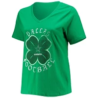 T-shirt celtique grande taille Fanatics pour femmes, vert, Dallas Cowboys