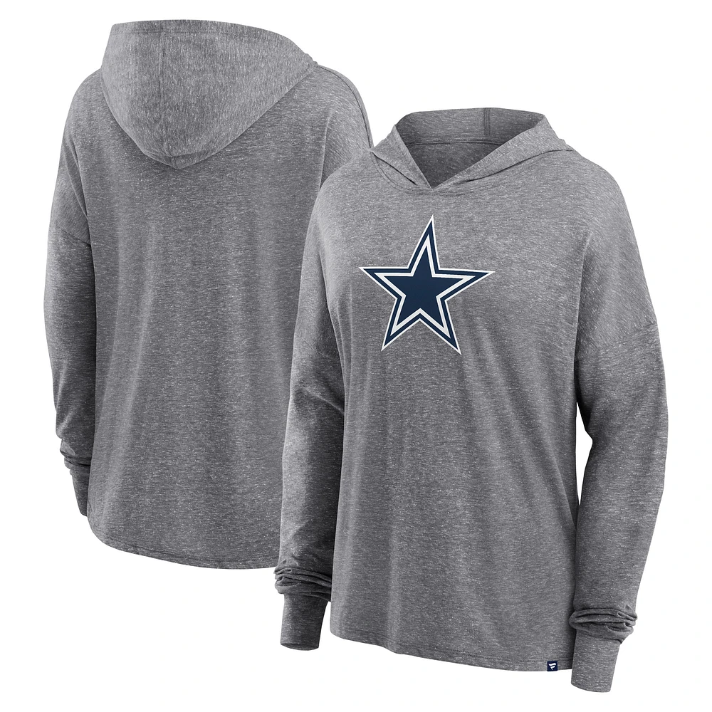 Women's Fanatics Heather Gray Dallas Cowboys Cozy Primary Pullover Hoodie