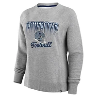 Women's Fanatics Heather Gray Dallas Cowboys Hit Hard Fleece Pullover Sweatshirt