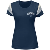 Women's Fanatics Micah Parsons Navy Dallas Cowboys Plus Sleeve Stripe Name & Number T-Shirt