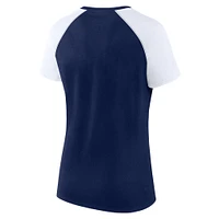 Women's Fanatics Navy/White Dallas Cowboys Glittered Primary Raglan T-Shirt