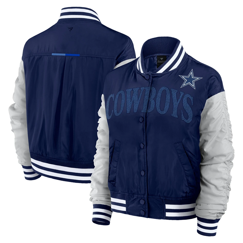 Veste à boutons-pression intégrale Elements Wave de Dallas Cowboys la marque Fanatics pour femme, bleu marine