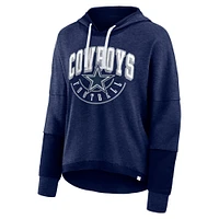 Sweat à capuche pour femmes Fanatics Navy Dallas Cowboys Lightewight Modest Crop Lounge Casque Arch