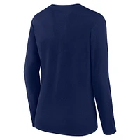 Women's Fanatics Navy Dallas Cowboys Long Sleeve Scoop Neck T-Shirt