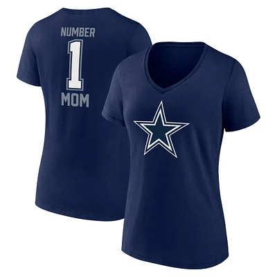 T-shirt à col en V pour la fête des mères Fanatics Navy Dallas Cowboys femmes