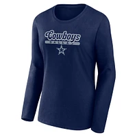 T-shirt à manches longues Fanatics pour femmes, bleu marine, Dallas Cowboys Next